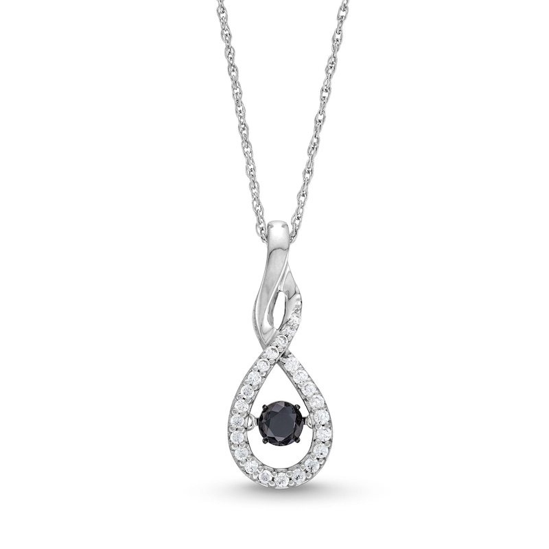 Unstoppable Love™ 0.40 CT. T.W. Black and White Diamond Elongated Flame Pendant in Sterling Silver|Peoples Jewellers