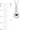 Unstoppable Love™ 0.40 CT. T.W. Black and White Diamond Elongated Flame Pendant in Sterling Silver