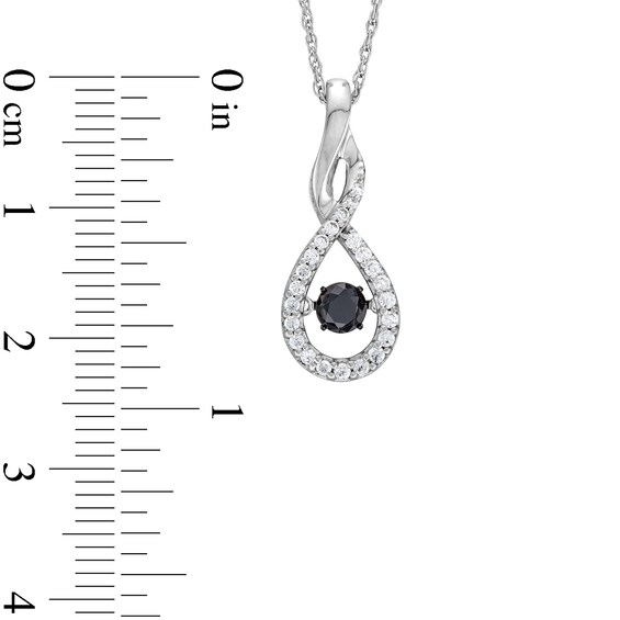 Unstoppable Love™ 0.40 CT. T.W. Black and White Diamond Elongated Flame Pendant in Sterling Silver