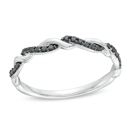 Circle of Gratitude® Collection 0.065 CT. T.W. Black Diamond Polished Twist Band in Sterling Silver