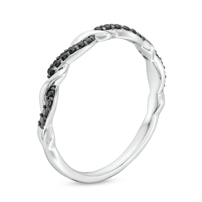 Circle of Gratitude® Collection 0.065 CT. T.W. Black Diamond Polished Twist Band in Sterling Silver