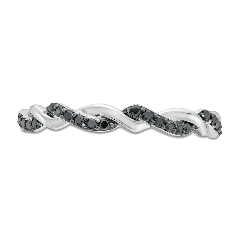 Circle of Gratitude® Collection 0.065 CT. T.W. Black Diamond Polished Twist Band in Sterling Silver