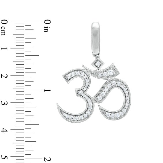 Men's 0.50 CT. T.W. Diamond Om Necklace Charm in 10K White Gold