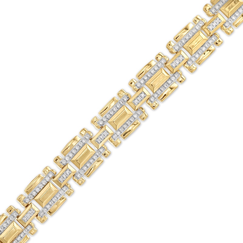 Men's 1.00 CT. T.W. Diamond Links Bracelet in 10K Gold - 8.5"|Peoples Jewellers