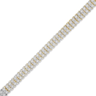 Men's 1.00 CT. T.W. Diamond Miracle Double Row Bracelet in 10K Gold - 8.5"