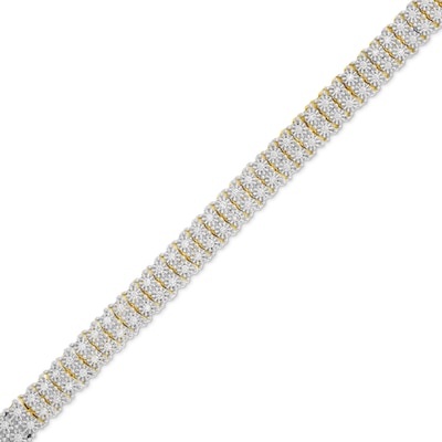 Men's 1.00 CT. T.W. Diamond Miracle Double Row Bracelet in 10K Gold - 8.5"