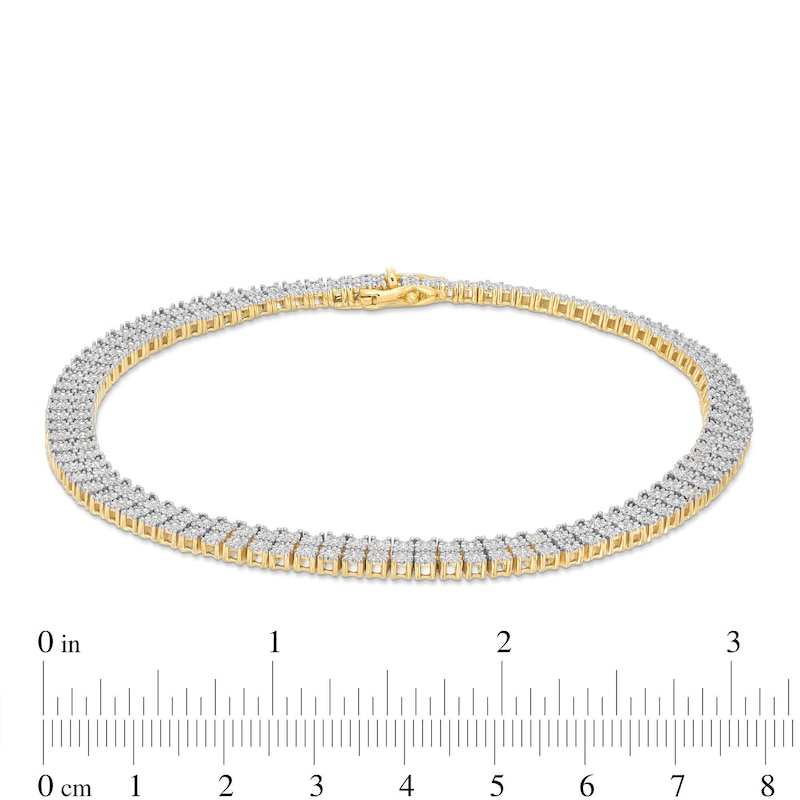 Men's 1.00 CT. T.W. Diamond Miracle Double Row Bracelet in 10K Gold - 8.5"|Peoples Jewellers