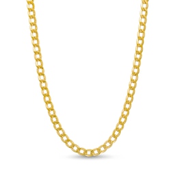 Men's 5.6mm Curb Chain Necklace in Hollow 10K Gold - 22&quot;