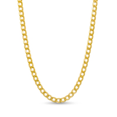 Men's 5.6mm Curb Chain Necklace in Hollow 10K Gold - 22"