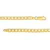 Thumbnail Image 2 of Men's 4.6mm Curb Chain Necklace in Hollow 10K Gold - 22"