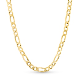 Men's 6.2mm Figaro Link Chain Necklace in Hollow 10K Gold - 22&quot;
