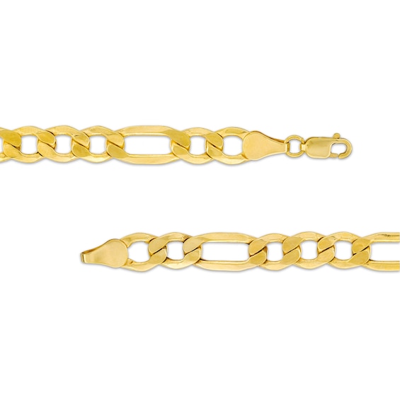 Men's 6.2mm Figaro Link Chain Necklace in Hollow 10K Gold - 22"