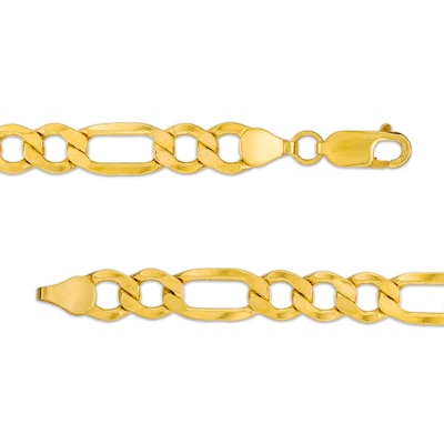 Men's 7.6mm Figaro Link Chain Necklace in Hollow 10K Gold - 24"