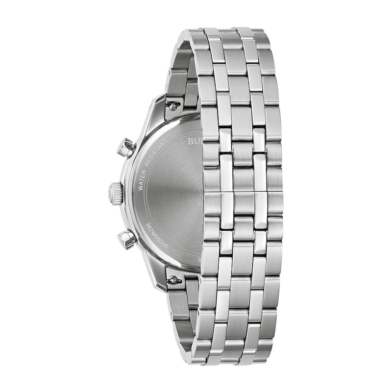 Men's Bulova Classic Sutton Silver-Tone Blue Accent Chronograph Watch (Model: 96B404)