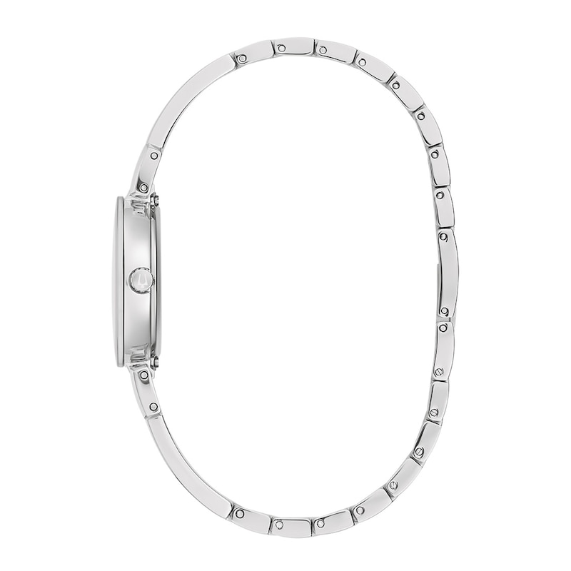 Ladies' Marc Anthony Modern Diamond Accent Silver-Tone Bangle Watch with White Dial (Model: 96P241)