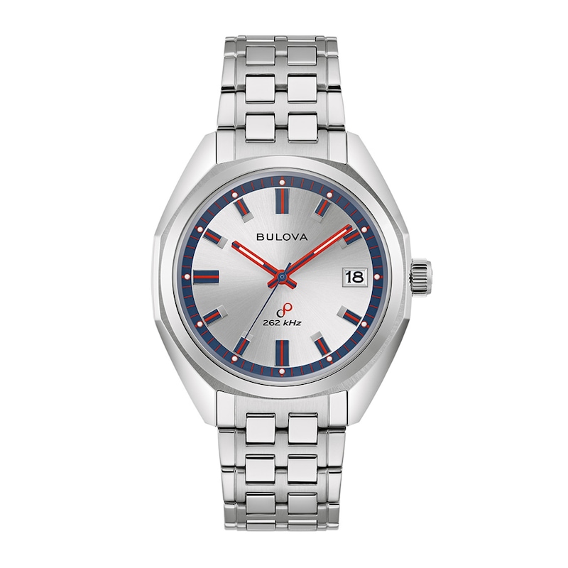 Men's Bulova Jet Star Interchangeable Strap Watch with Red and Blue Accent Dial (Model: 96K112)|Peoples Jewellers