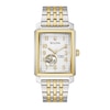 Thumbnail Image 0 of Men's Bulova Sutton Two-Tone Watch with Rectangular White Dial and Skeleton Heart (Model: 98A308)
