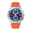 Thumbnail Image 1 of Men's Bulova Maquina Silver-Tone Chronograph Orange Strap Watch with Blue Dial (Model: 96B407)