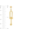 Stirrup Link Drop Earrings in Hollow 14K Gold