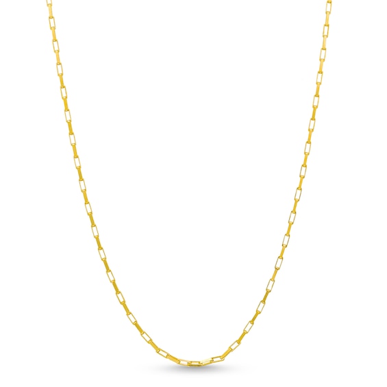 1.5mm Paper Clip Chain Necklace in Solid 10K Gold - 18"