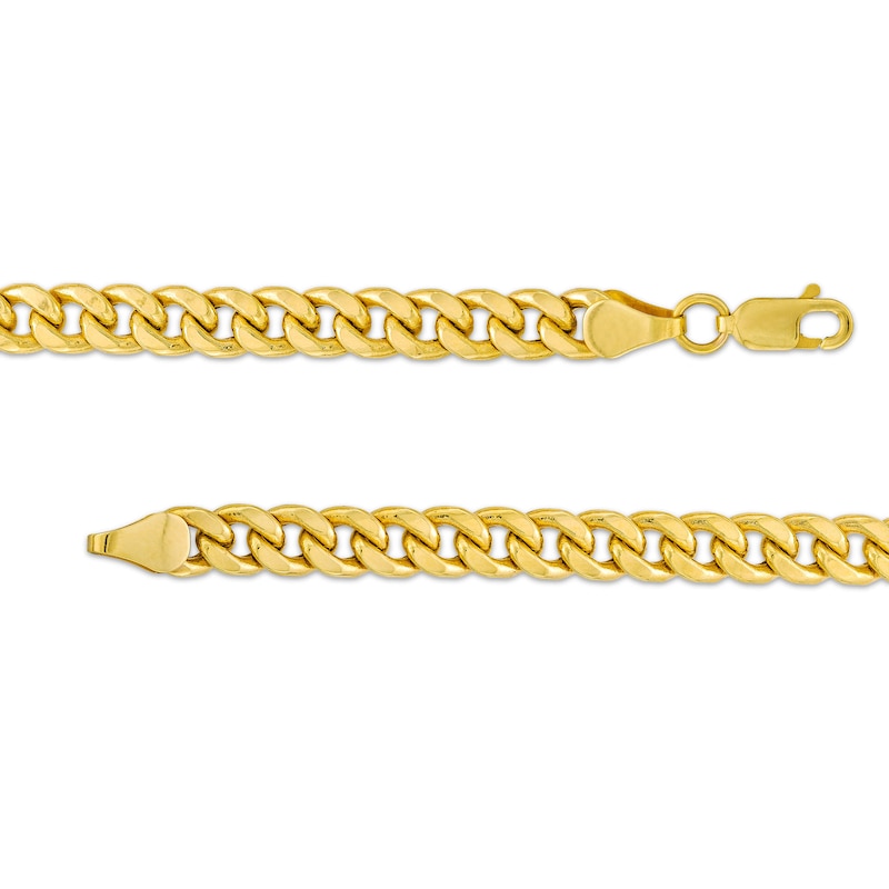 Men's 5.4mm Curb Link Bracelet in Hollow 10K Gold - 8.5"|Peoples Jewellers