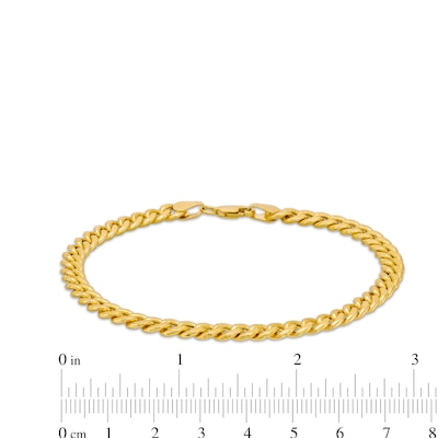 Men's 5.4mm Curb Link Bracelet in Hollow 10K Gold - 8.5"