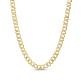 Men's 6.3mm Flat Curb Link Necklace in Hollow 10K Gold - 22&quot;