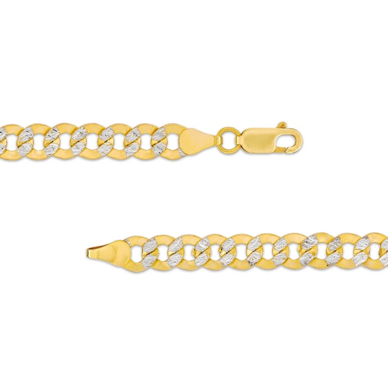 Men's 6.3mm Flat Curb Link Necklace in Hollow 10K Gold - 22"