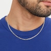 Men's Diamond-Cut 3.3mm Figaro Chain Necklace in Hollow 10K White Gold - 18"