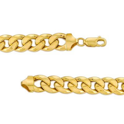 Men's 9.2mm Cuban Curb Link Bracelet in Semi-Solid 10K Gold - 8.5"