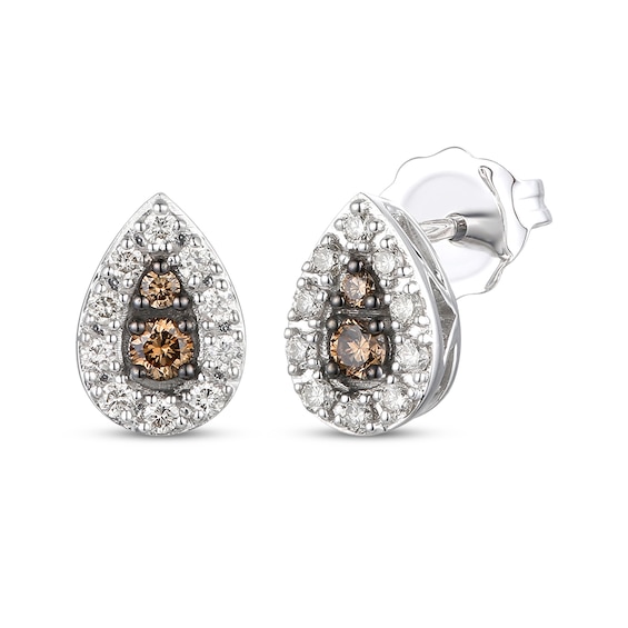 Le Vian® 0.35 CT. T.W. Chocolate Diamond® and Nude Diamond™ Frame Pendant and Stud Earrings Set in 14K Vanilla Gold™