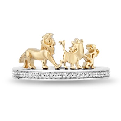 Disney Treasures The Lion King 0.08 CT. T.W. Diamond Character Ring in Sterling Silver and 10K Gold