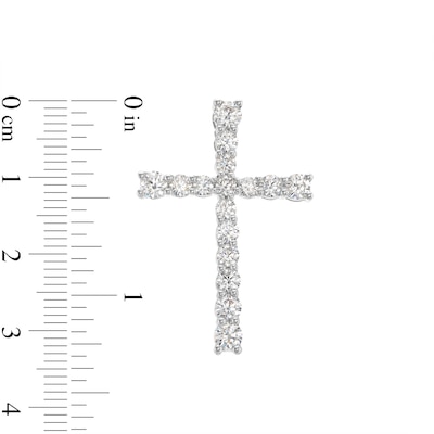 Men's 1.50 CT. T.W. Certified Lab-Created Diamond Cross Necklace Charm in 10K White Gold (F/SI2)