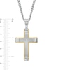 Thumbnail Image 5 of Men's Diamond Accent Dog Tag Pendant, Cross Pendant and Link Bracelet Set in Two-Tone Stainless Steel