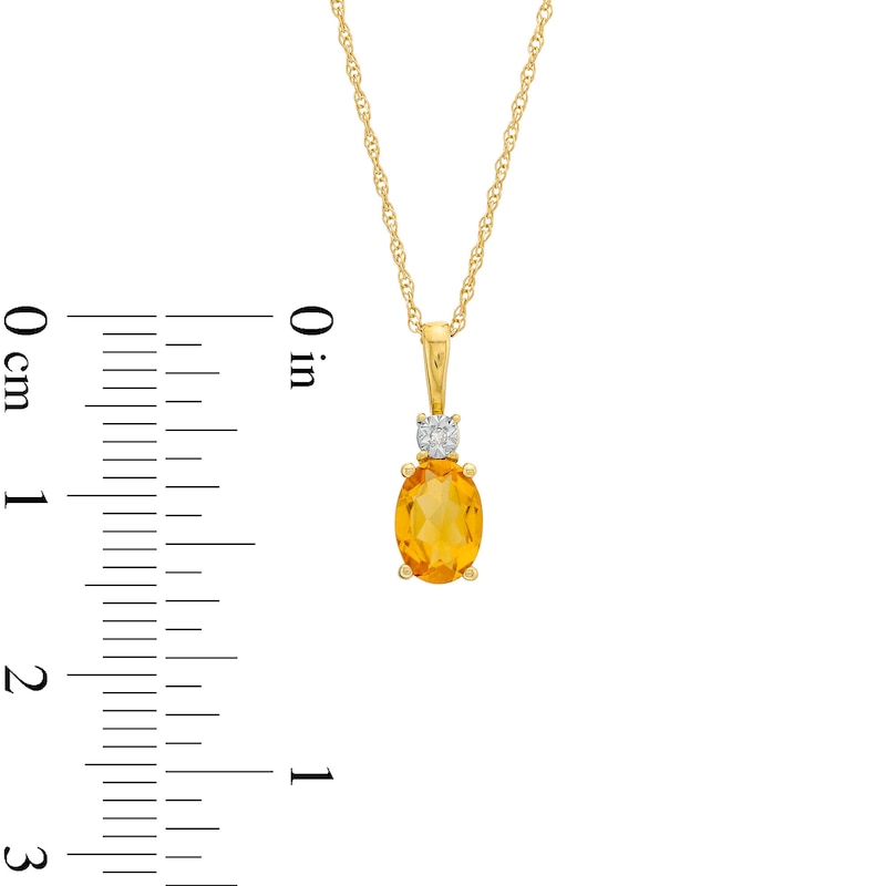 Oval Citrine and Diamond Accent Pendant and Stud Earrings Set in 10K Gold|Peoples Jewellers