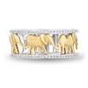 Disney Treasures The Lion King 0.115 Diamond Edge Elephants Ring in Sterling Silver and 10K Gold