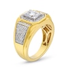 Thumbnail Image 2 of Men's 2.50 CT. T.W. Emerald-Cut Certified Lab-Created Diamond Frame Signet Ring in 10K Gold (F/SI2)