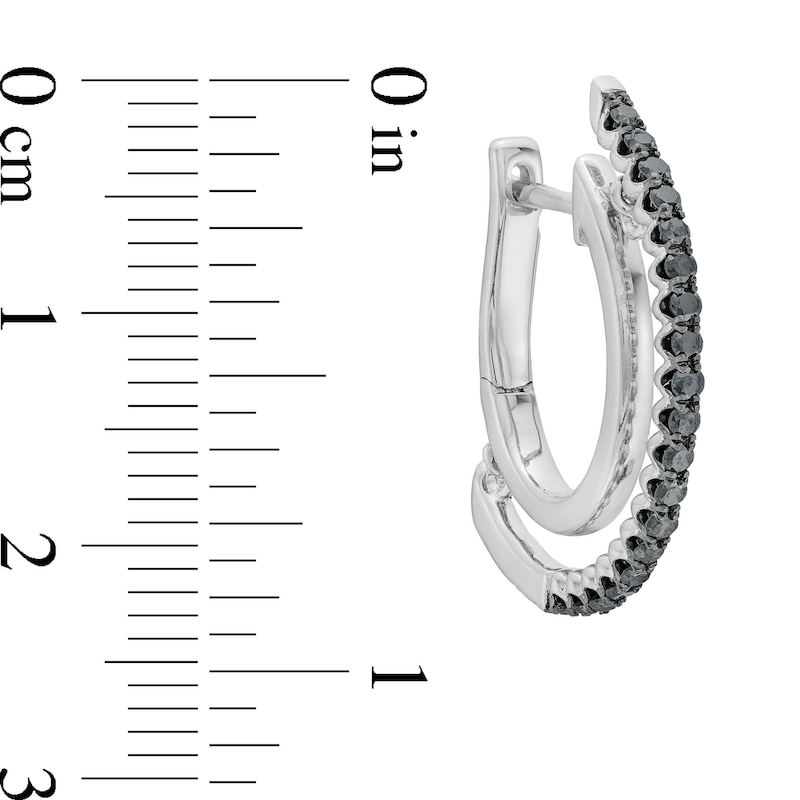 Unstoppable Love™ 0.50 CT. T.W. Black Diamond J-Hoop Earrings in Sterling Silver|Peoples Jewellers