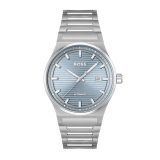 Men's Hugo Boss Candor Automatic Watch with Textured Light Blue Dial (Model: 1514118)