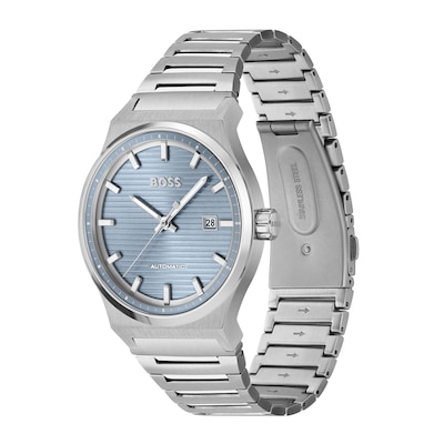 Men's Hugo Boss Candor Automatic Watch with Textured Light Blue Dial (Model: 1514118)