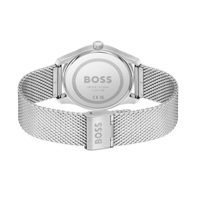 Men's Hugo Boss Principle Mesh Watch with Textured Dark Blue Dial (Model: 1514115)