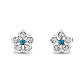 Disney Treasures Lilo and Stitch 0.11 CT. T.W. Diamond and Blue Topaz Pendant and Earrings Set in Sterling Silver