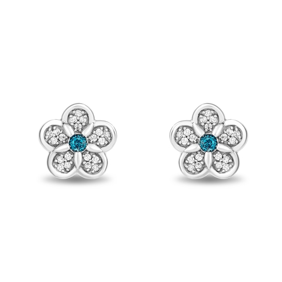 Disney Treasures Lilo and Stitch 0.11 CT. T.W. Diamond and Blue Topaz Pendant and Earrings Set in Sterling Silver