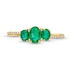 Thumbnail Image 3 of Oval Emerald and 0.05 CT. T.W. Diamond Three Stone Ring in 10K Gold