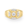 Men's 1.00 CT. T.W. Canadian Certified Diamond Crest Frame Signet Ring in 14K Gold (I/I2)