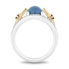 Enchanted Disney Wish Oval Blue Opal and 0.18 CT. T.W. Diamond Stars Ring in Sterling Silver and 10K Gold