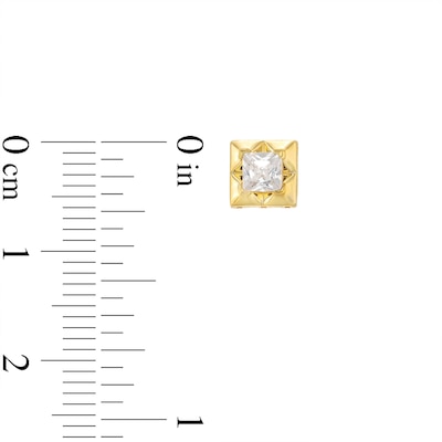 Men's 0.50 CT. T.W. Square-Cut Canadian Certified Diamond Spike Frame Solitaire Stud Earrings in 14K Gold (I/I2)