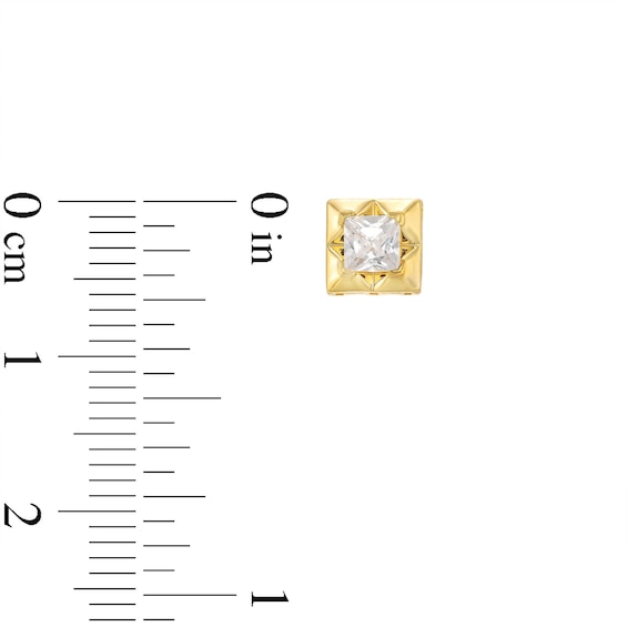 Men's 0.50 CT. T.W. Square-Cut Canadian Certified Diamond Spike Frame Solitaire Stud Earrings in 14K Gold (I/I2)