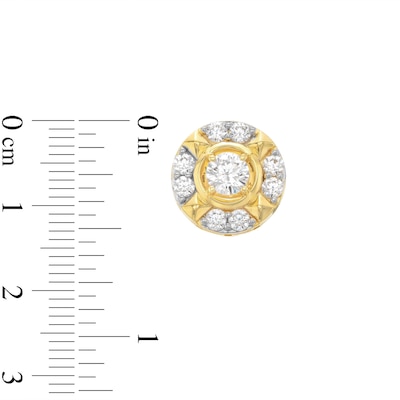 Men's 2.00 CT. T.W. Canadian Certified Diamond Crest Frame Stud Earrings in 14K Gold (I/I2)