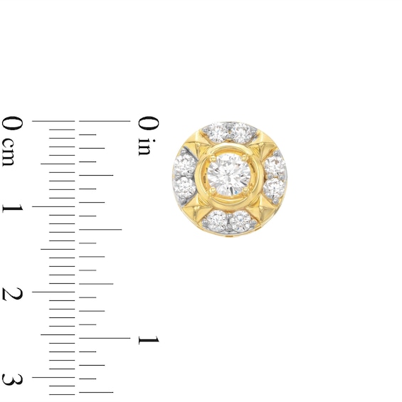 Men's 2.00 CT. T.W. Canadian Certified Diamond Crest Frame Stud Earrings in 14K Gold (I/I2)